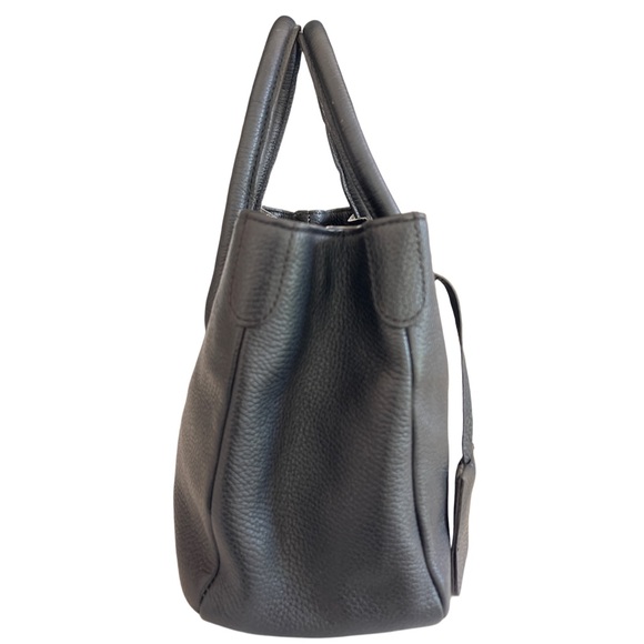 Suarez New York Italian black leather bag small satchel 3-compartments 2 ways - Picture 4 of 16